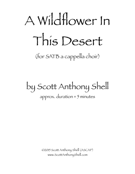 A Wildflower In This Desert Sheet Music