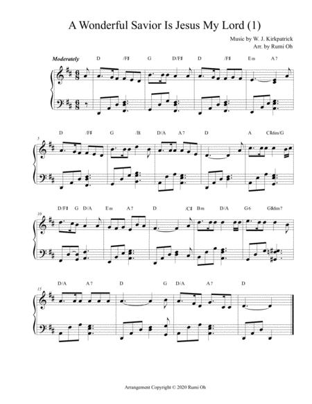 Free Sheet Music A Wonderful Savior Is Jesus My Lord Favorite Hymns Arrangements With 3 Levels Of Difficulties For Beginner And Intermediate