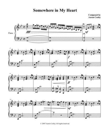 Aaron Corley Somewhere In My Heart Sheet Music