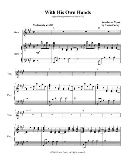 Free Sheet Music Aaron Corley With His Own Hands