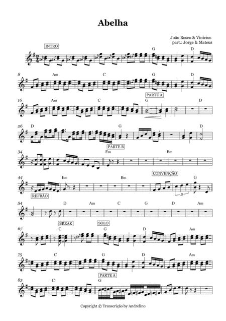 Abelha Joo Bosco E Vinicius Partitura E Cifra Sheet Music