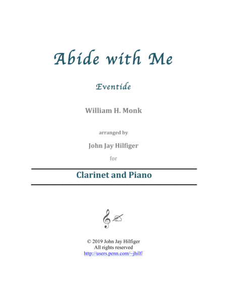 Abide With Me For Clarinet And Piano Sheet Music