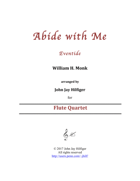 Abide With Me For Flute Quartet Sheet Music