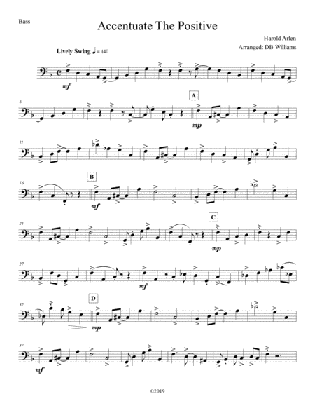 Free Sheet Music Accentuate The Positive Bass