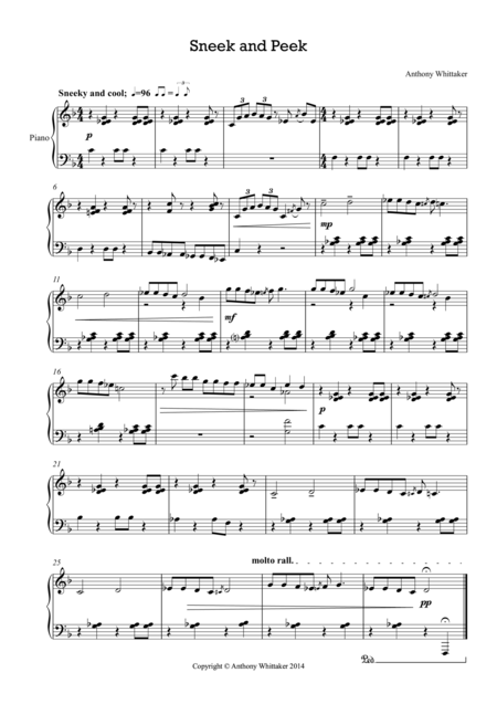 Free Sheet Music Accidental Paradise