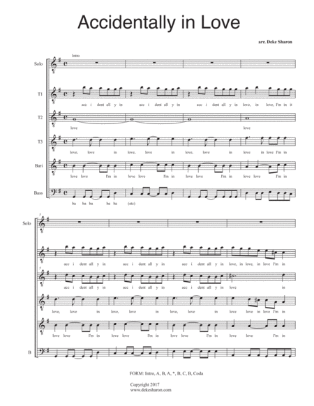 Free Sheet Music Accidentally In Love
