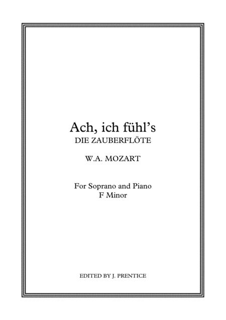 Ach Ich Fhls Die Zauberflte F Minor Sheet Music