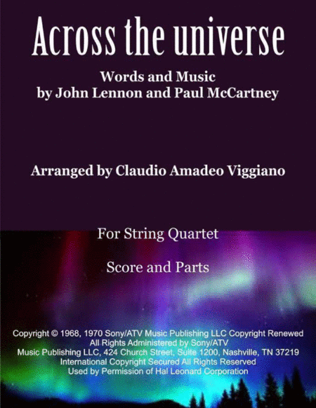 Free Sheet Music Across The Universe