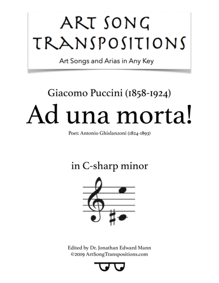 Ad Una Morta Transposed To C Sharp Minor Sheet Music