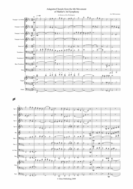 Free Sheet Music Adagietto Finale From Mahlers 3rd Symphony 10 Piece Brass Brass