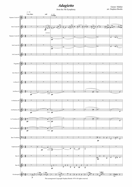 Free Sheet Music Adagietto From The 5th Symphony