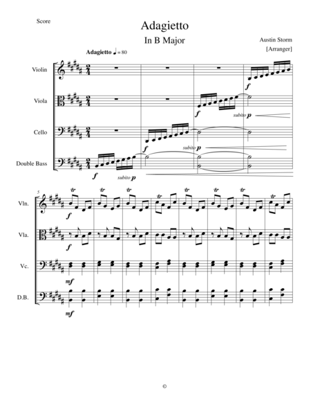 Adagietto In B Major Sheet Music