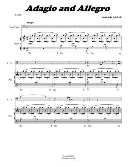 Adagio And Allegro Sheet Music