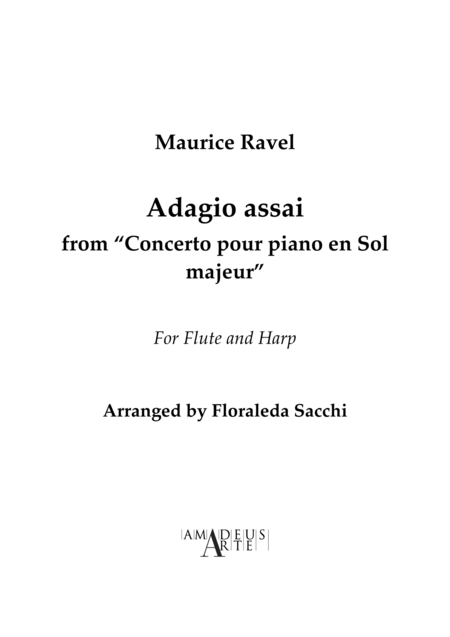 Free Sheet Music Adagio Assai From Piano Concerto In G Major For Flute And Harp