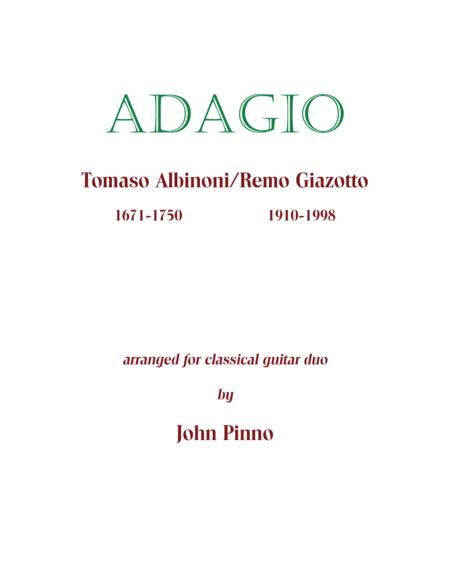 Free Sheet Music Adagio By Albinoni Giazotto For Classical Guitar Duo