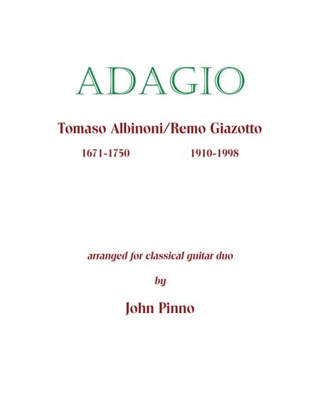 Adagio By Albinoni Giazotto For Classical Guitar Duo Sheet Music