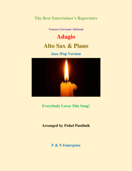 Free Sheet Music Adagio By Albinoni Piano Background For Alto Sax And Piano