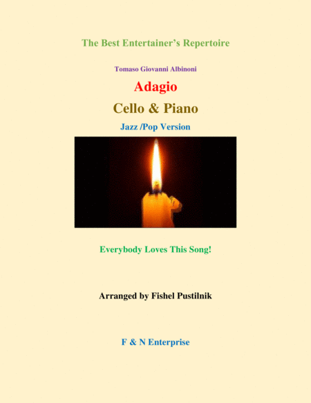 Adagio By Albinoni Piano Background For Cello And Piano Sheet Music