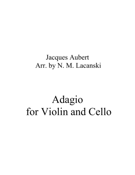 Adagio For Violin And Cello Sheet Music