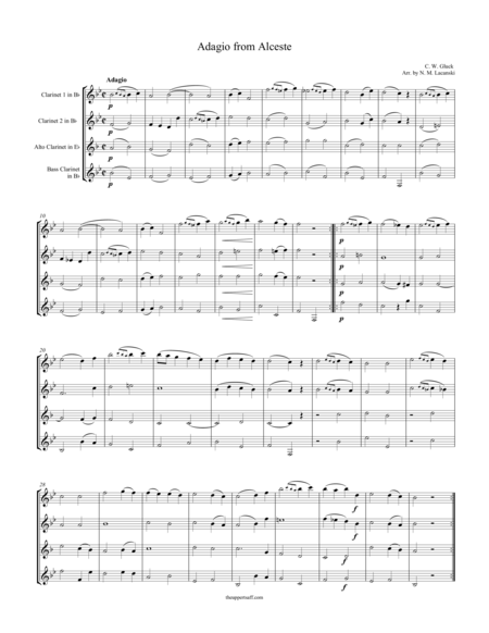 Adagio From Alceste Sheet Music