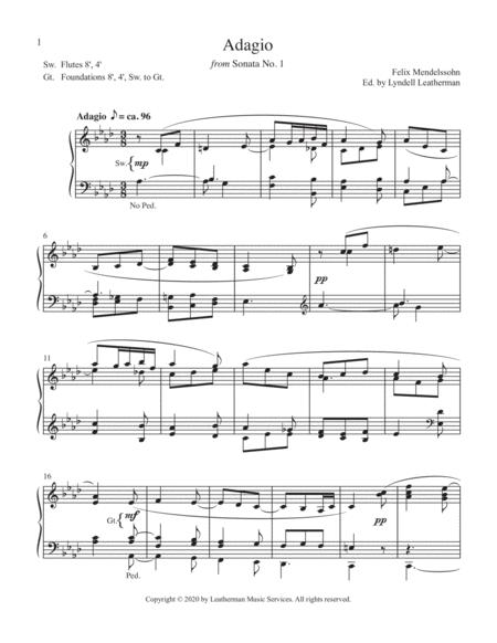 Free Sheet Music Adagio From Sonata No 1