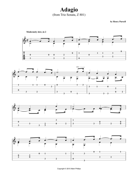 Adagio From Trio Sonata Z 801 Sheet Music