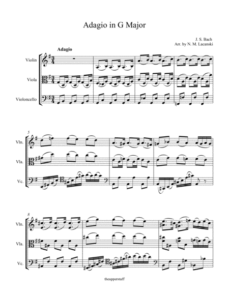 Free Sheet Music Adagio In G