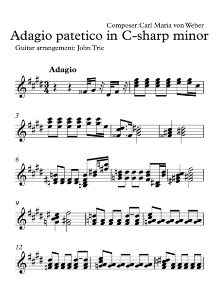 Free Sheet Music Adagio Patetico In C Sharp Minor