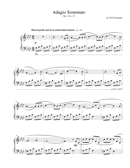 Free Sheet Music Adagio Sostenuto