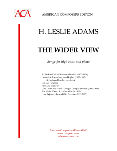 Free Sheet Music Adams The Wider View
