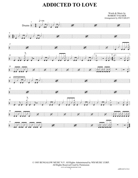 Free Sheet Music Addicted To Love