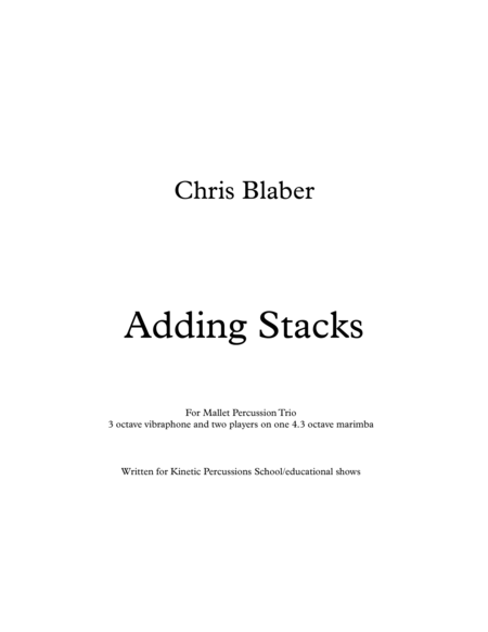 Free Sheet Music Adding Stacks