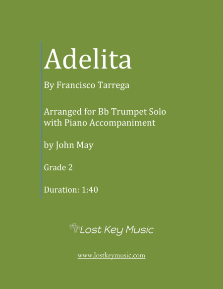 Adelita Bb Trumpet Solo With Piano Accompaniment Sheet Music