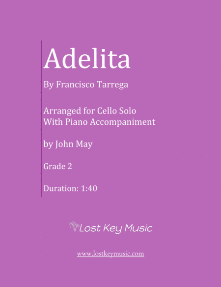 Free Sheet Music Adelita Cello Solo With Piano Accompaniment