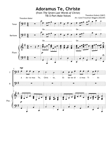 Free Sheet Music Adoramus Te Christe Tb