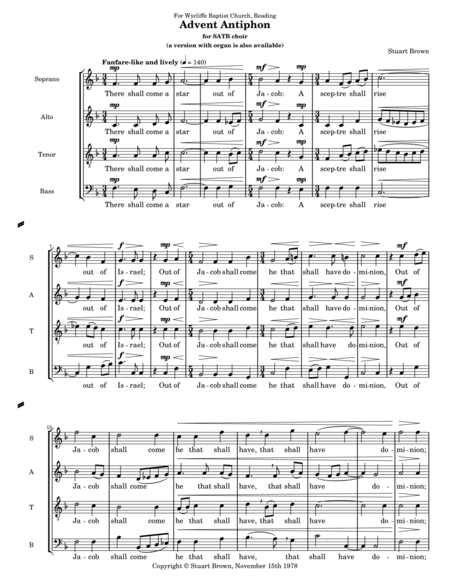 Free Sheet Music Advent Antiphon