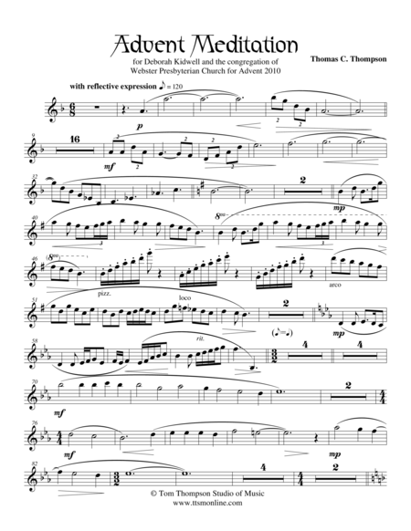 Advent Meditation Violin Score Sheet Music