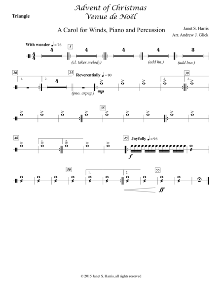 Advent Of Christmas Triangle Sheet Music