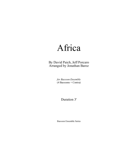 Free Sheet Music Africa Bassoon Ensemble