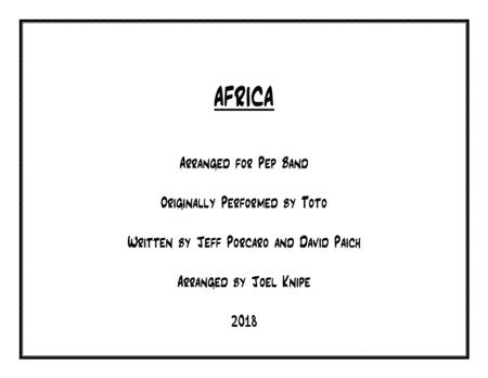 Africa Pep Band Sheet Music