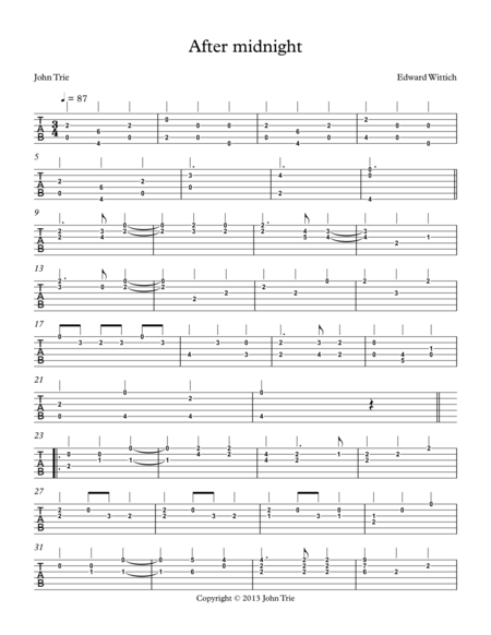 Free Sheet Music After Midnight