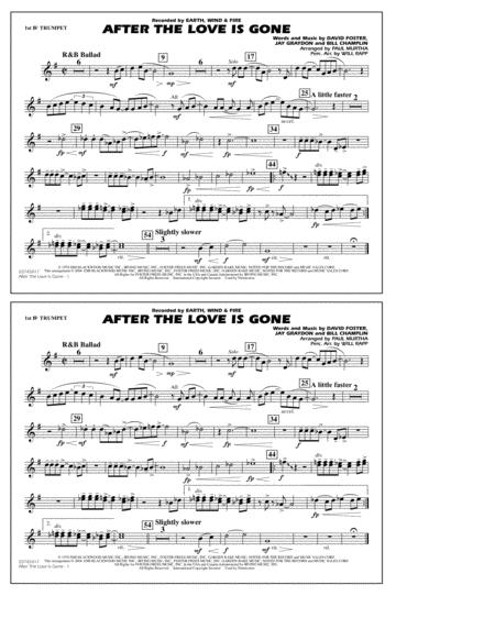 After The Love Has Gone Arr Paul Murtha 1st Bb Trumpet Sheet Music