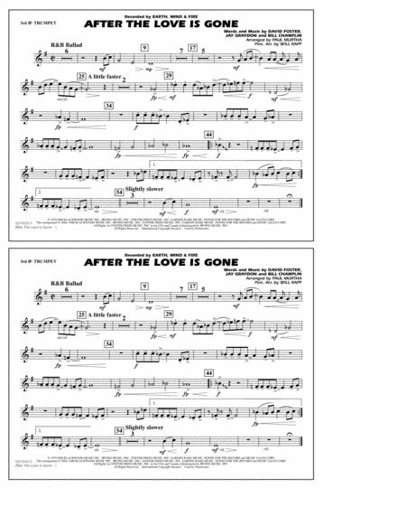 After The Love Has Gone Arr Paul Murtha 3rd Bb Trumpet Sheet Music