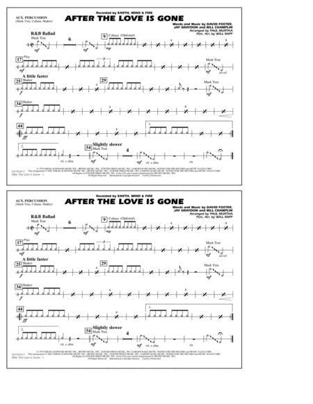 After The Love Has Gone Arr Paul Murtha Aux Percussion Sheet Music