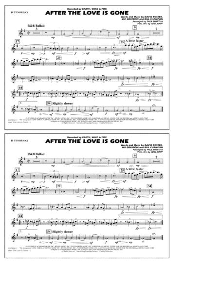 After The Love Has Gone Arr Paul Murtha Bb Tenor Sax Sheet Music