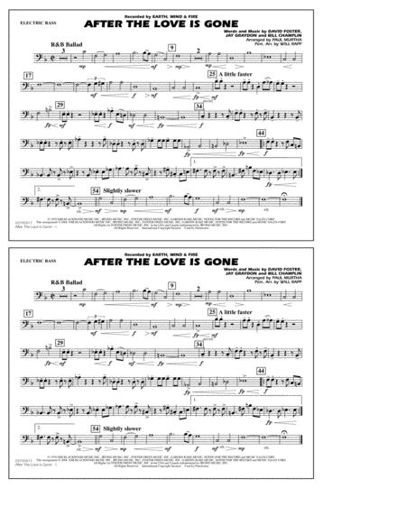 After The Love Has Gone Arr Paul Murtha Electric Bass Sheet Music