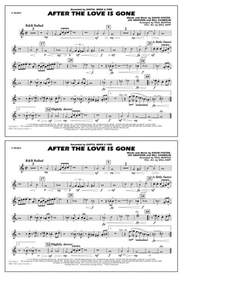 After The Love Has Gone Arr Paul Murtha F Horn Sheet Music