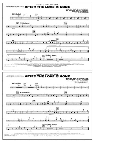 Free Sheet Music After The Love Has Gone Arr Paul Murtha Multiple Bass Drums