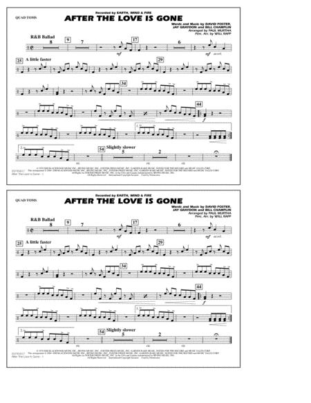 Free Sheet Music After The Love Has Gone Arr Paul Murtha Quad Toms