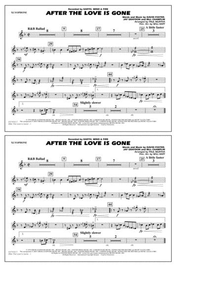 Free Sheet Music After The Love Has Gone Arr Paul Murtha Xylophone